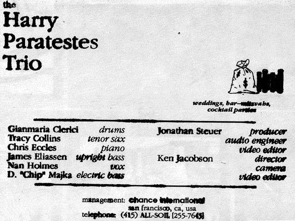 The Harry Paratestes Trio presents "I Left My Heart in San Francisco"